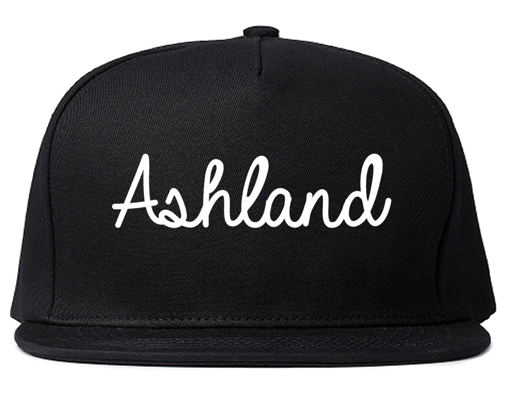 Ashland Ohio OH Script Mens Snapback Hat Black