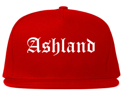 Ashland Oregon OR Old English Mens Snapback Hat Red