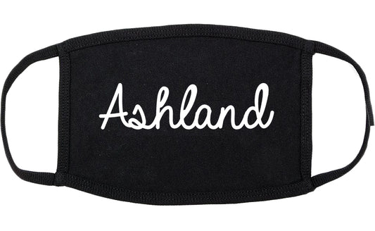 Ashland Oregon OR Script Cotton Face Mask Black