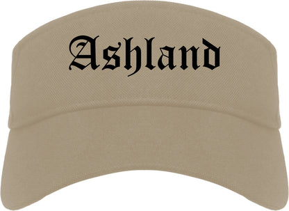 Ashland Oregon OR Old English Mens Visor Cap Hat Khaki