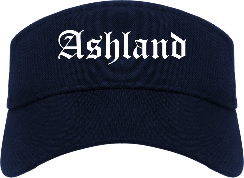 Ashland Oregon OR Old English Mens Visor Cap Hat Navy Blue