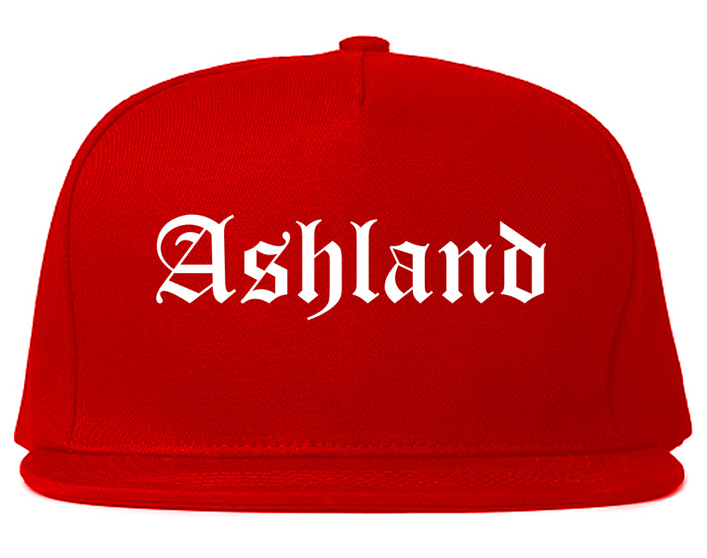 Ashland Virginia VA Old English Mens Snapback Hat Red
