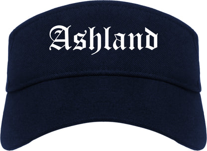 Ashland Virginia VA Old English Mens Visor Cap Hat Navy Blue