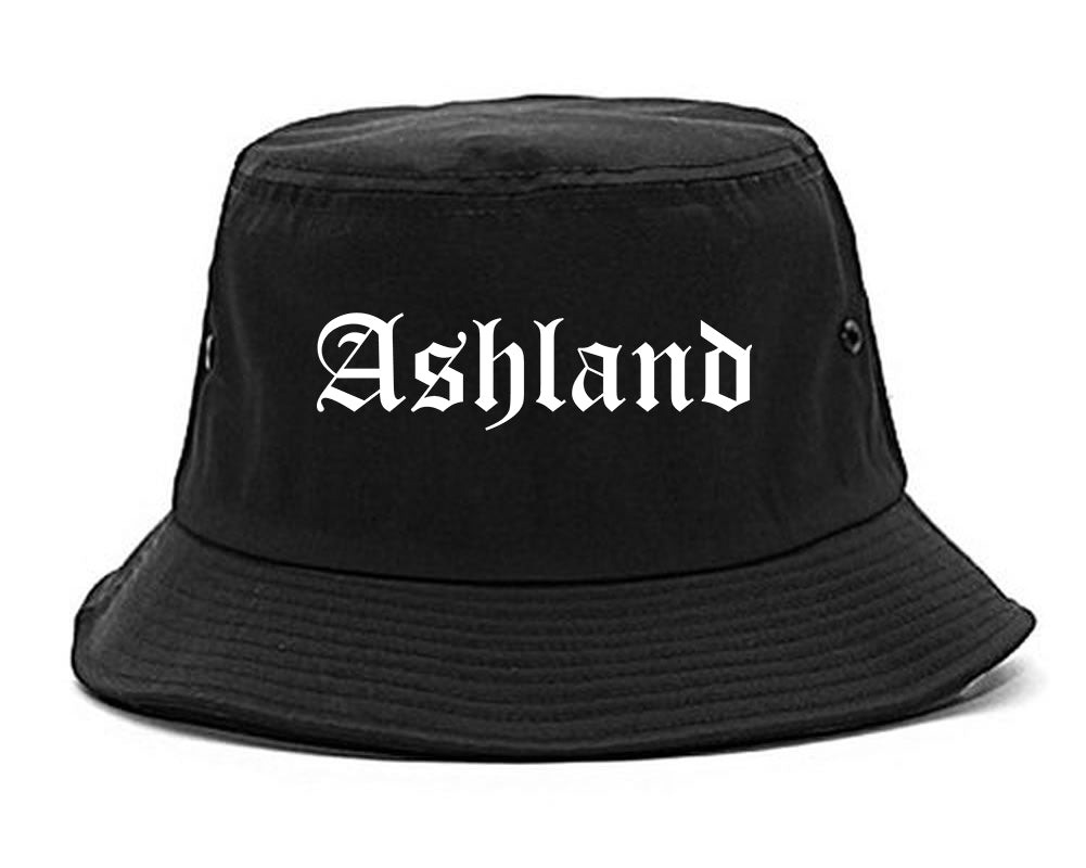 Ashland Wisconsin WI Old English Mens Bucket Hat Black