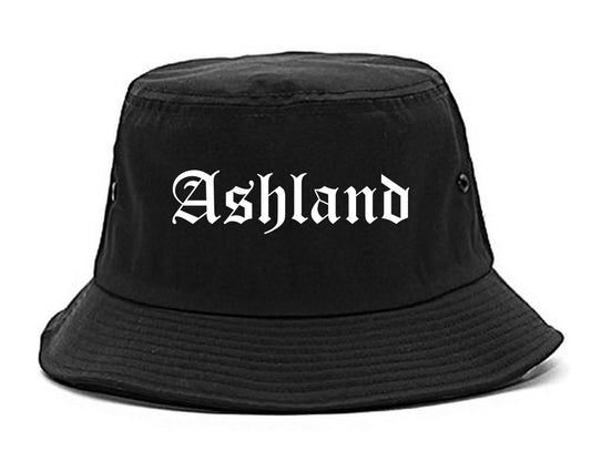 Ashland Wisconsin WI Old English Mens Bucket Hat Black