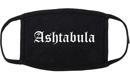 Ashtabula Ohio OH Old English Cotton Face Mask Black