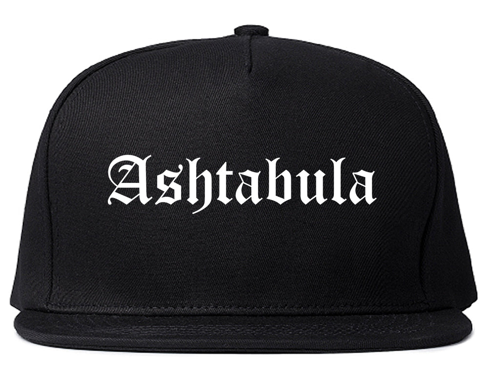 Ashtabula Ohio OH Old English Mens Snapback Hat Black