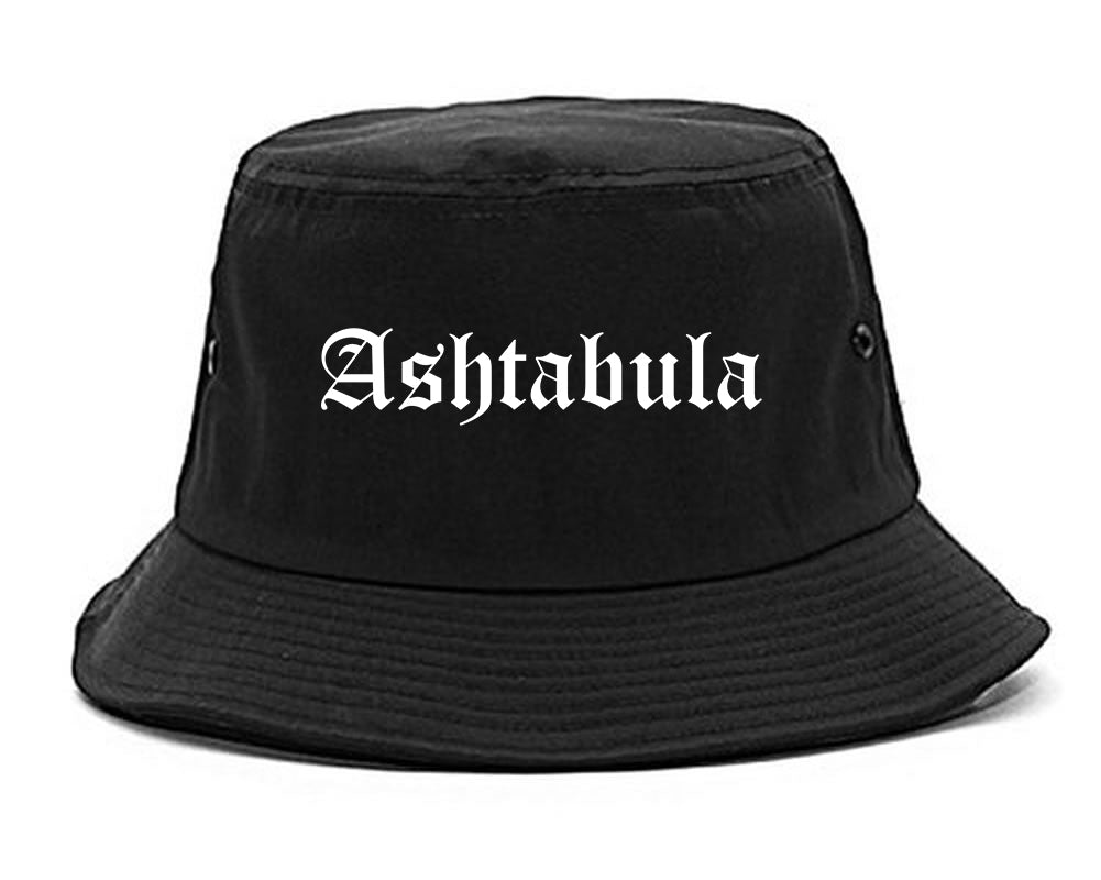 Ashtabula Ohio OH Old English Mens Bucket Hat Black