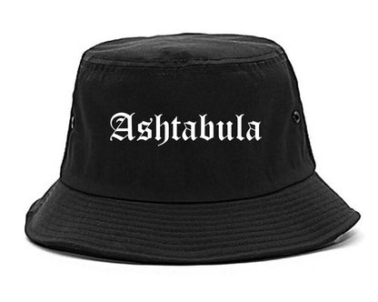 Ashtabula Ohio OH Old English Mens Bucket Hat Black