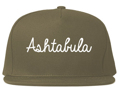Ashtabula Ohio OH Script Mens Snapback Hat Grey