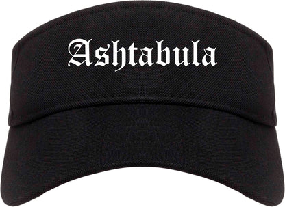 Ashtabula Ohio OH Old English Mens Visor Cap Hat Black