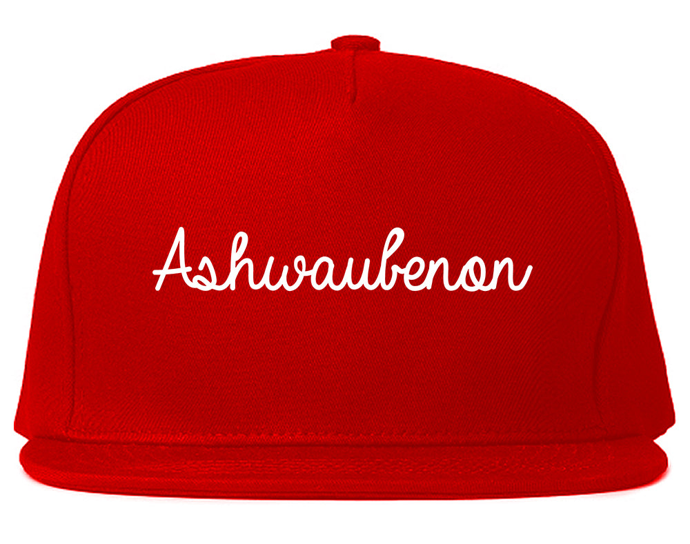 Ashwaubenon Wisconsin WI Script Mens Snapback Hat Red