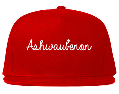 Ashwaubenon Wisconsin WI Script Mens Snapback Hat Red