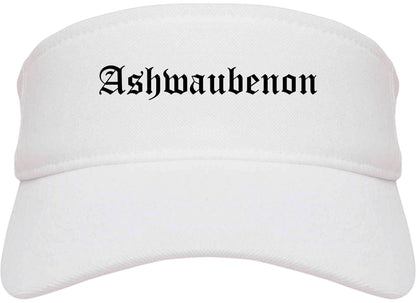 Ashwaubenon Wisconsin WI Old English Mens Visor Cap Hat White
