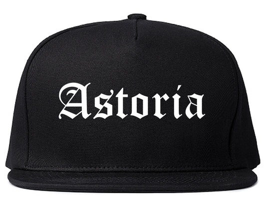 Astoria Oregon OR Old English Mens Snapback Hat Black