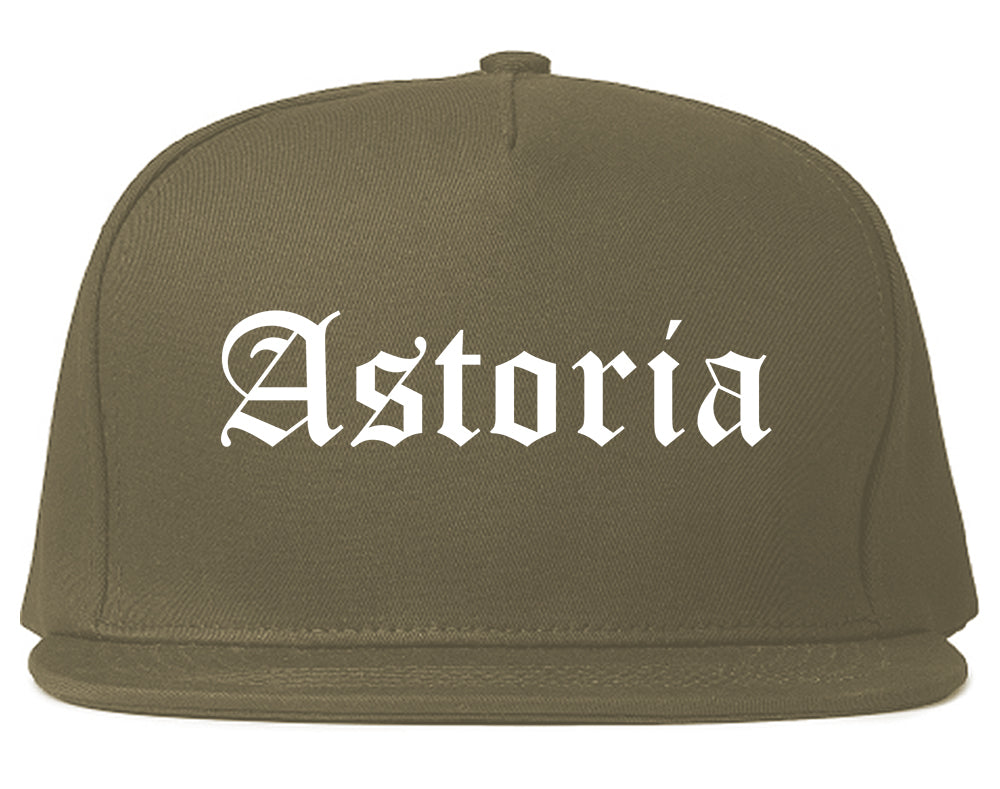 Astoria Oregon OR Old English Mens Snapback Hat Grey