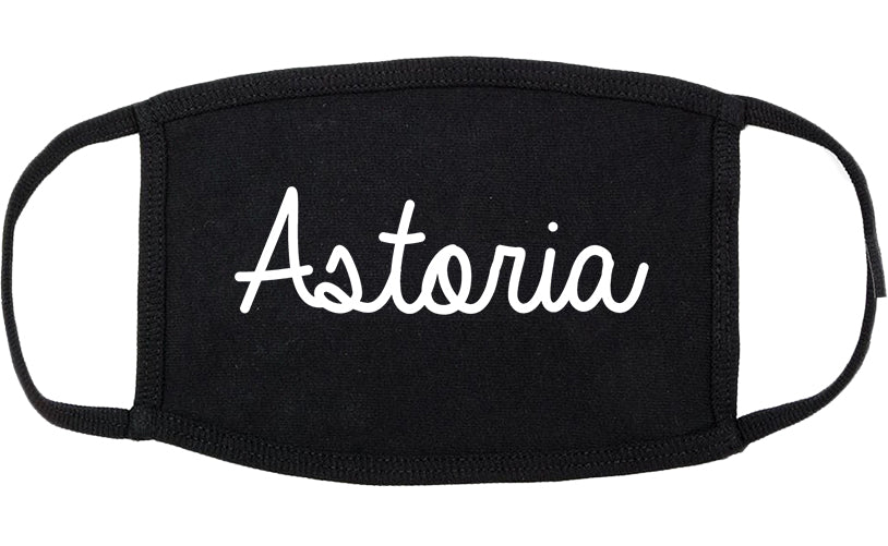 Astoria Oregon OR Script Cotton Face Mask Black