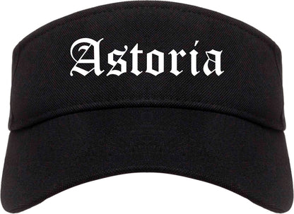 Astoria Oregon OR Old English Mens Visor Cap Hat Black
