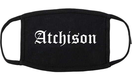 Atchison Kansas KS Old English Cotton Face Mask Black
