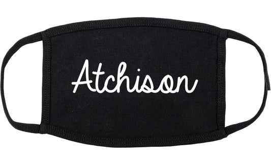 Atchison Kansas KS Script Cotton Face Mask Black