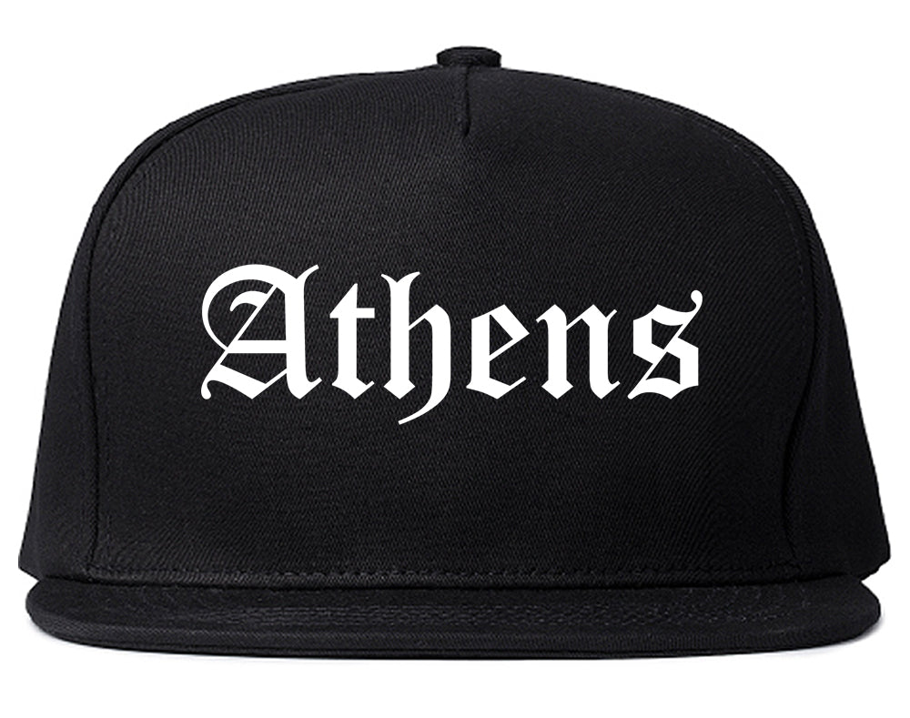 Athens Alabama AL Old English Mens Snapback Hat Black