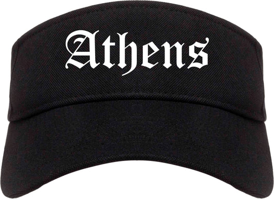 Athens Alabama AL Old English Mens Visor Cap Hat Black