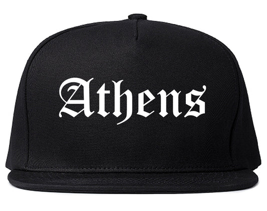 Athens Georgia GA Old English Mens Snapback Hat Black