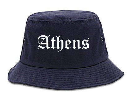 Athens Ohio OH Old English Mens Bucket Hat Navy Blue