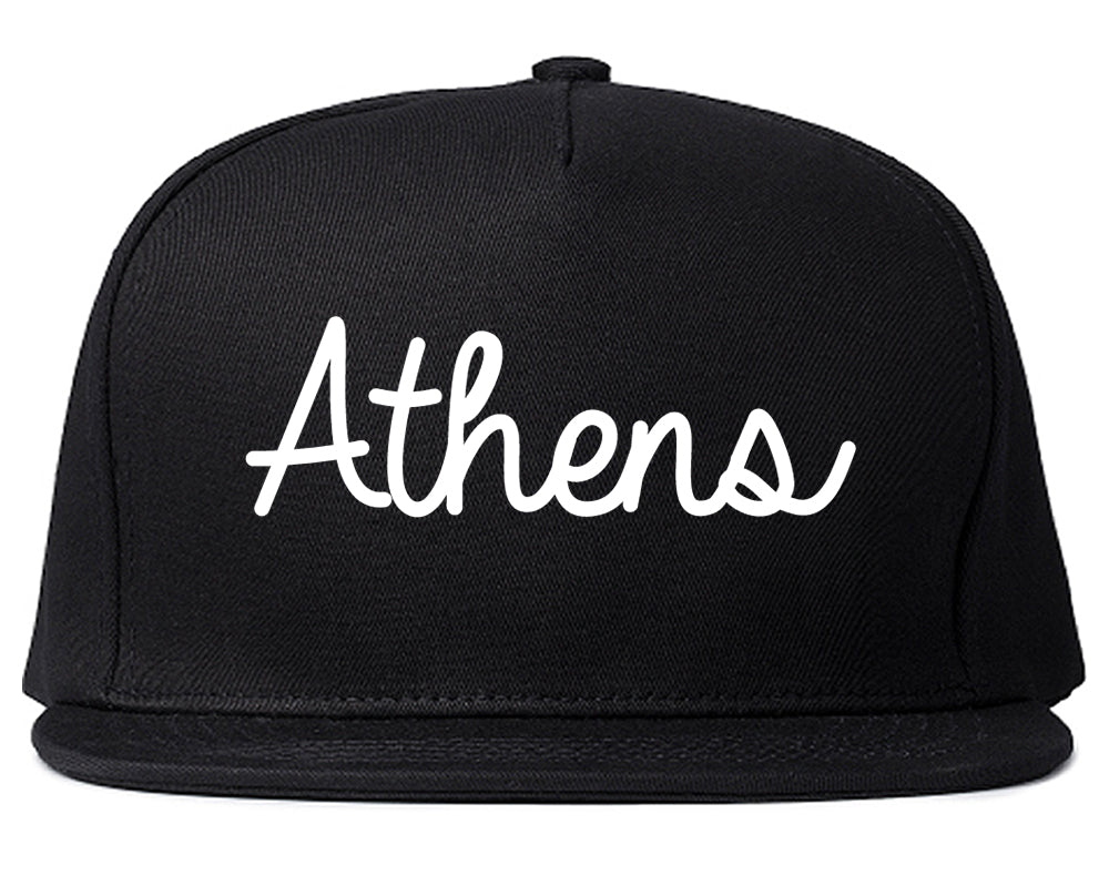 Athens Ohio OH Script Mens Snapback Hat Black