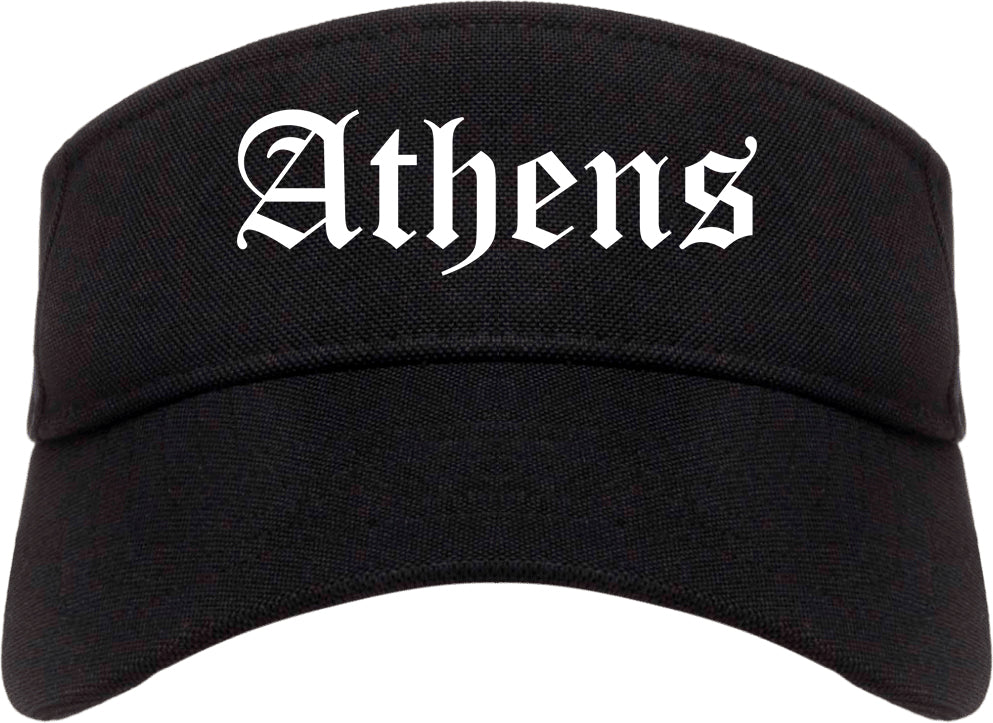 Athens Ohio OH Old English Mens Visor Cap Hat Black