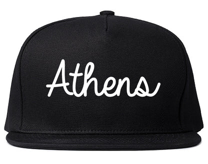 Athens Tennessee TN Script Mens Snapback Hat Black