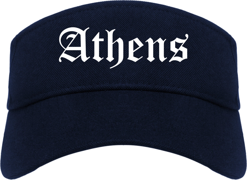 Athens Tennessee TN Old English Mens Visor Cap Hat Navy Blue