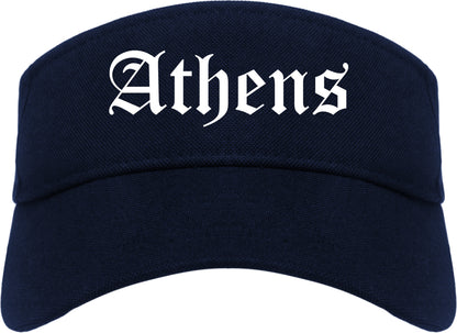 Athens Tennessee TN Old English Mens Visor Cap Hat Navy Blue