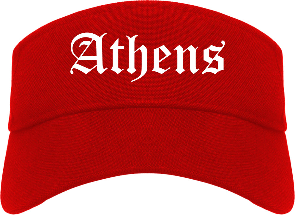 Athens Tennessee TN Old English Mens Visor Cap Hat Red