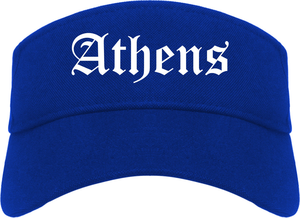 Athens Tennessee TN Old English Mens Visor Cap Hat Royal Blue