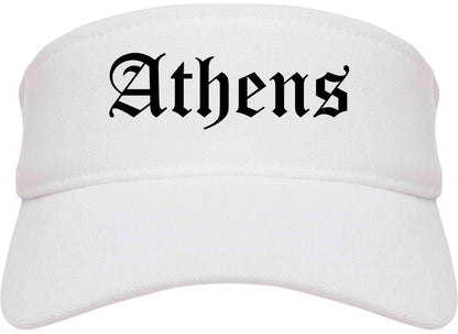 Athens Tennessee TN Old English Mens Visor Cap Hat White