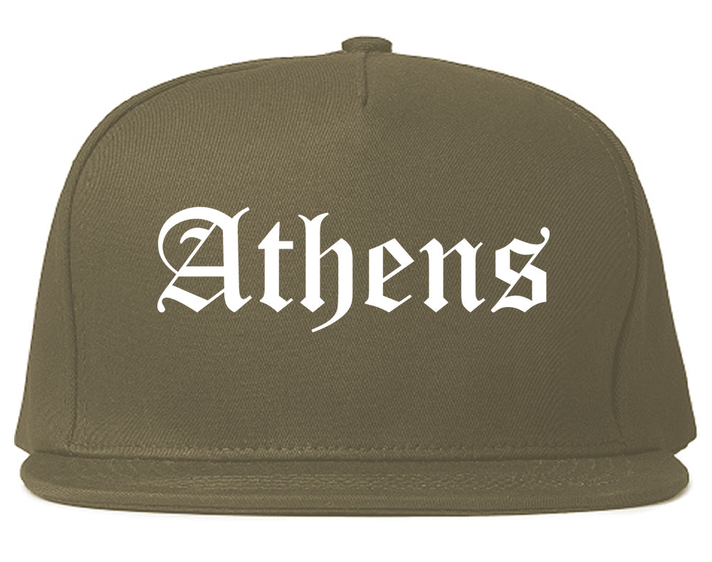 Athens Texas TX Old English Mens Snapback Hat Grey