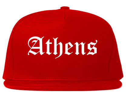 Athens Texas TX Old English Mens Snapback Hat Red