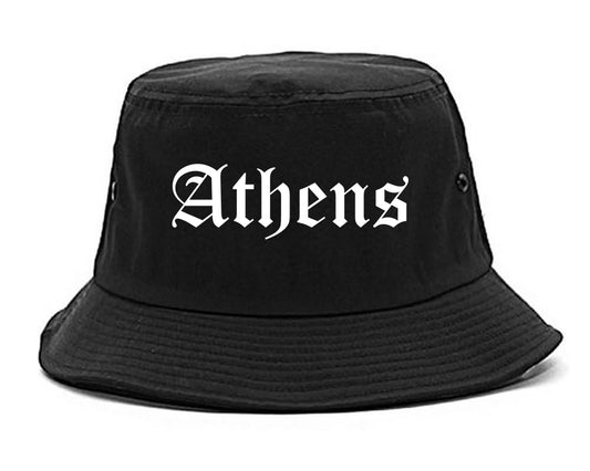 Athens Texas TX Old English Mens Bucket Hat Black