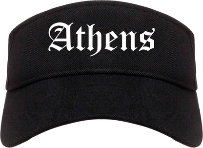 Athens Texas TX Old English Mens Visor Cap Hat Black