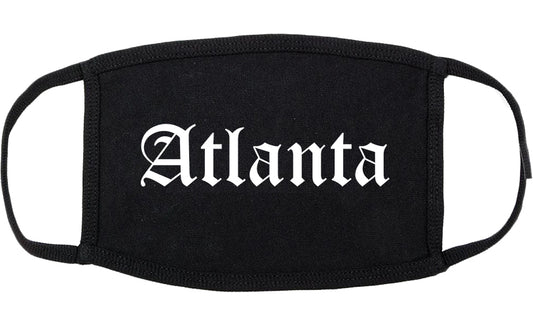 Atlanta Georgia GA Old English Cotton Face Mask Black