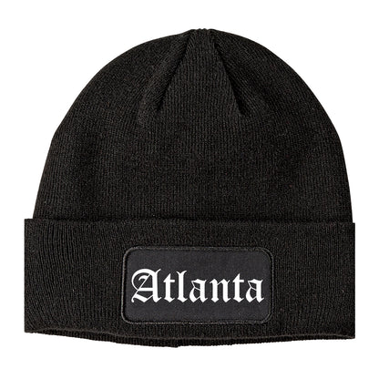 Atlanta Georgia GA Old English Mens Knit Beanie Hat Cap Black