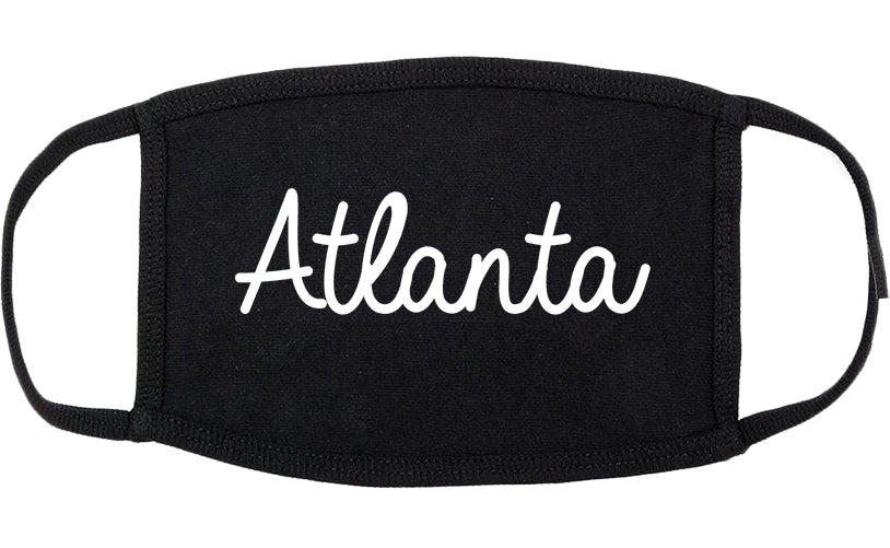 Atlanta Georgia GA Script Cotton Face Mask Black