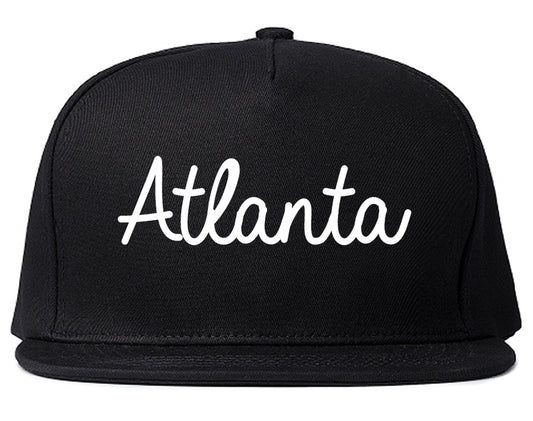 Atlanta Georgia GA Script Mens Snapback Hat Black