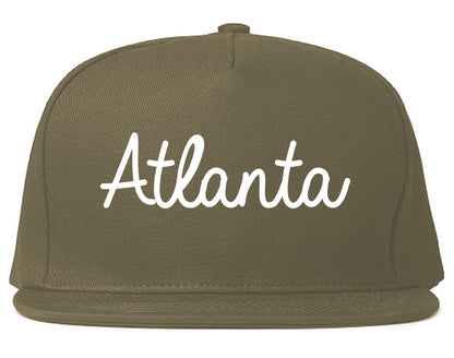 Atlanta Georgia GA Script Mens Snapback Hat Grey