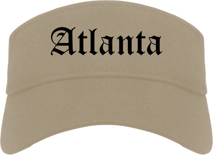 Atlanta Georgia GA Old English Mens Visor Cap Hat Khaki