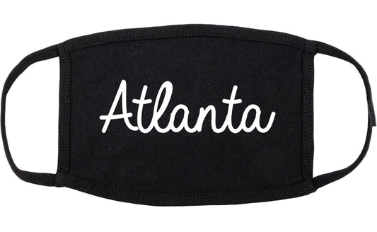 Atlanta Texas TX Script Cotton Face Mask Black