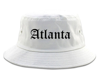 Atlanta Texas TX Old English Mens Bucket Hat White