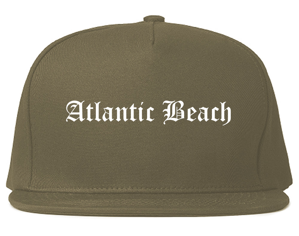Atlantic Beach Florida FL Old English Mens Snapback Hat Grey