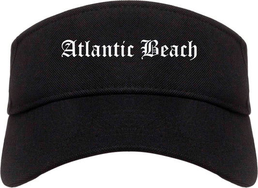 Atlantic Beach Florida FL Old English Mens Visor Cap Hat Black
